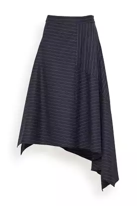 Panelled Square Hem Skirt in Navy