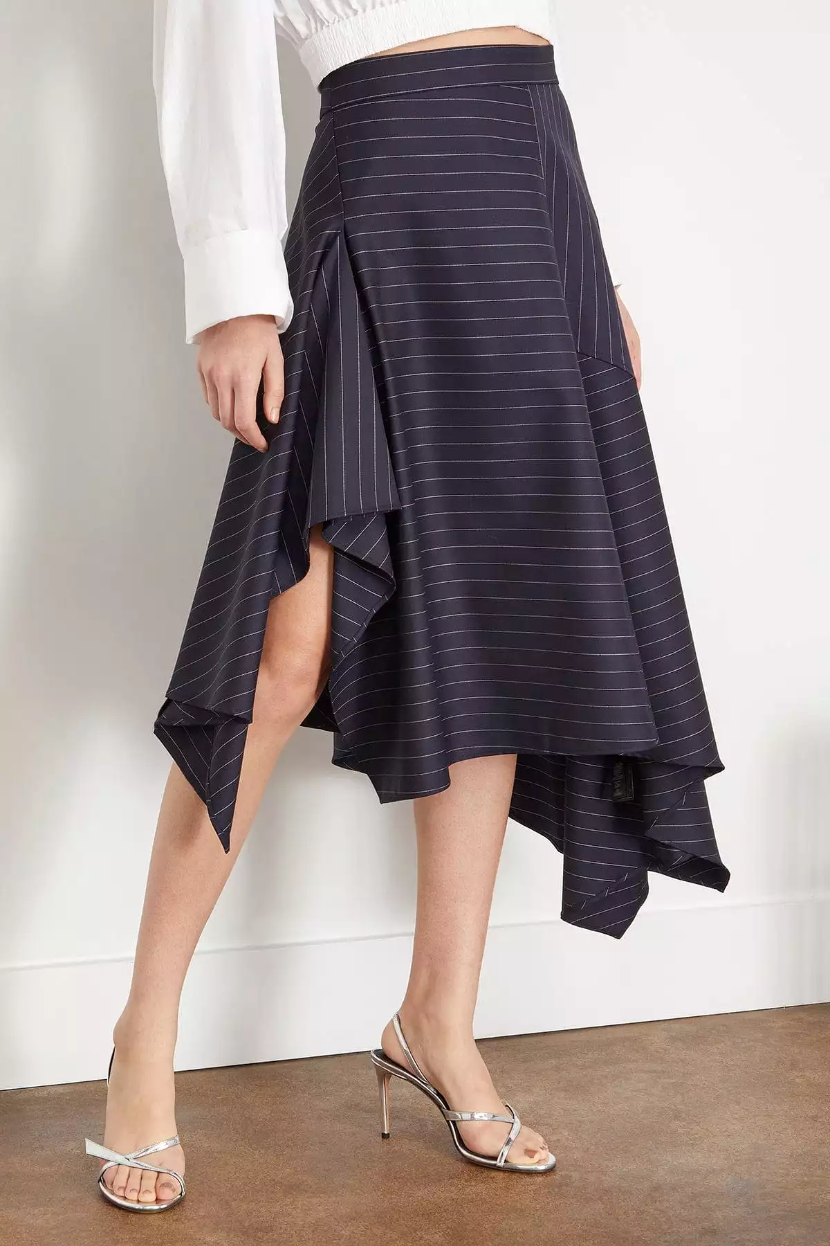 Panelled Square Hem Skirt in Navy