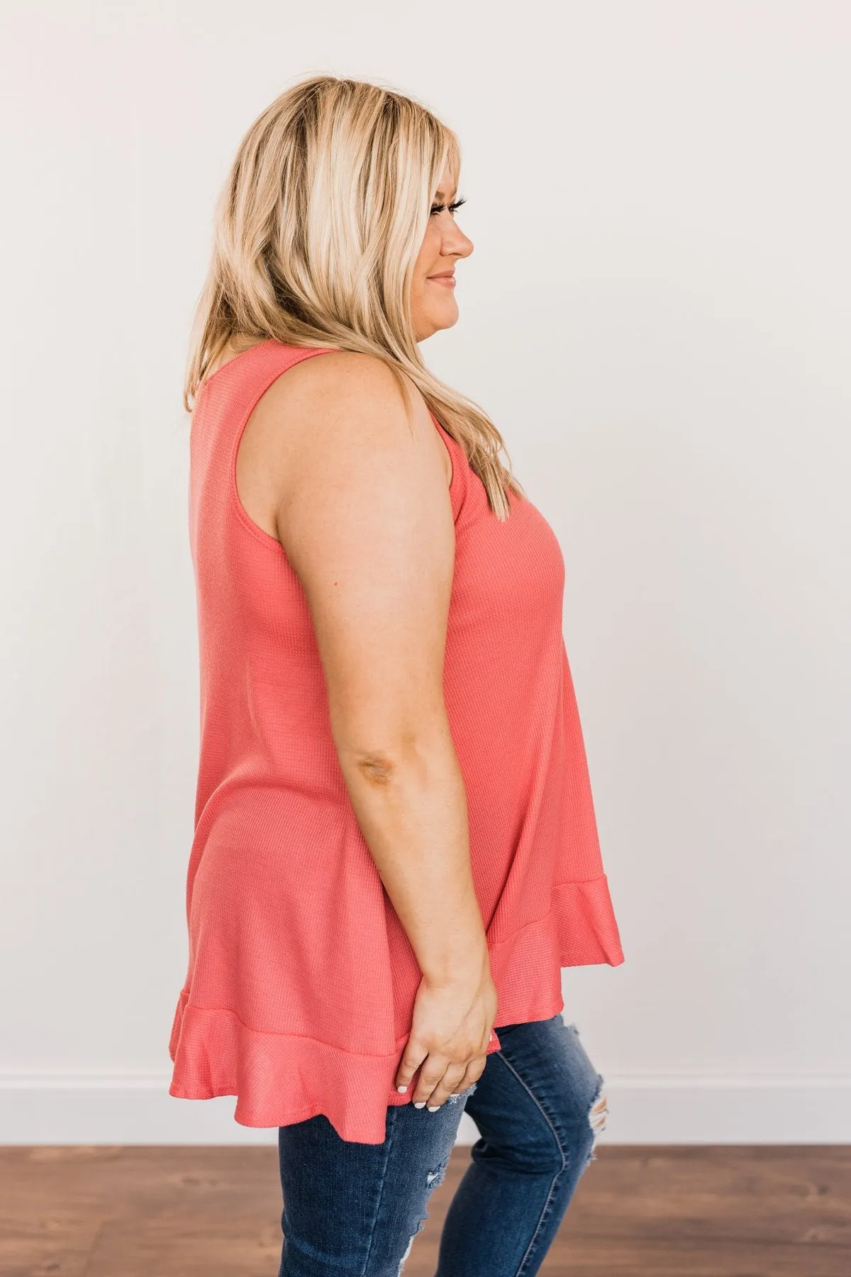 Passionate & Proud Criss-Cross Tank Top- Deep Coral