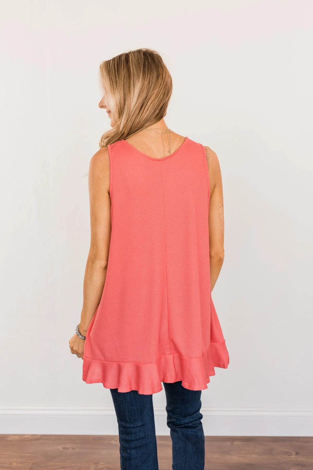 Passionate & Proud Criss-Cross Tank Top- Deep Coral