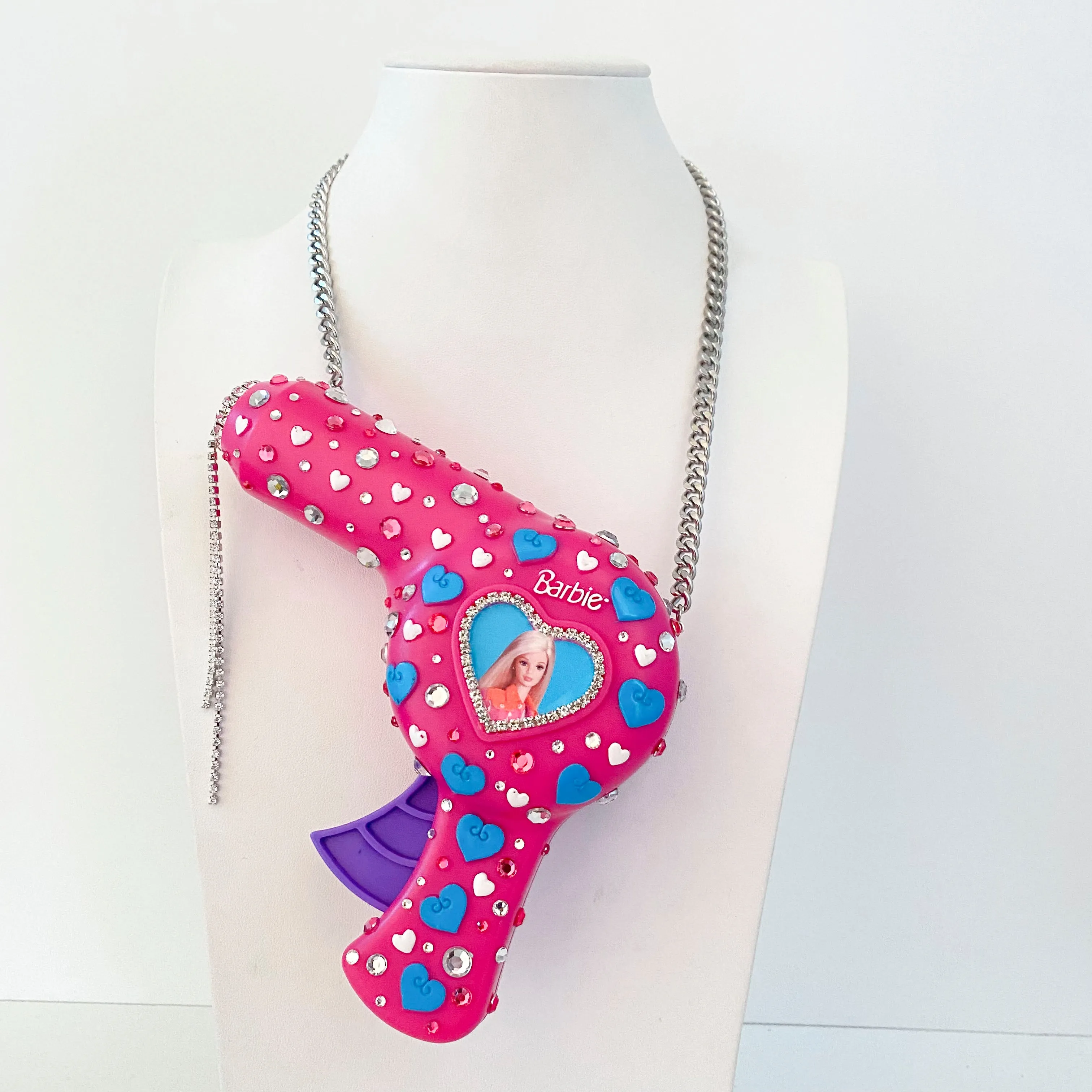 Pink Barbie Blowdryer Necklace