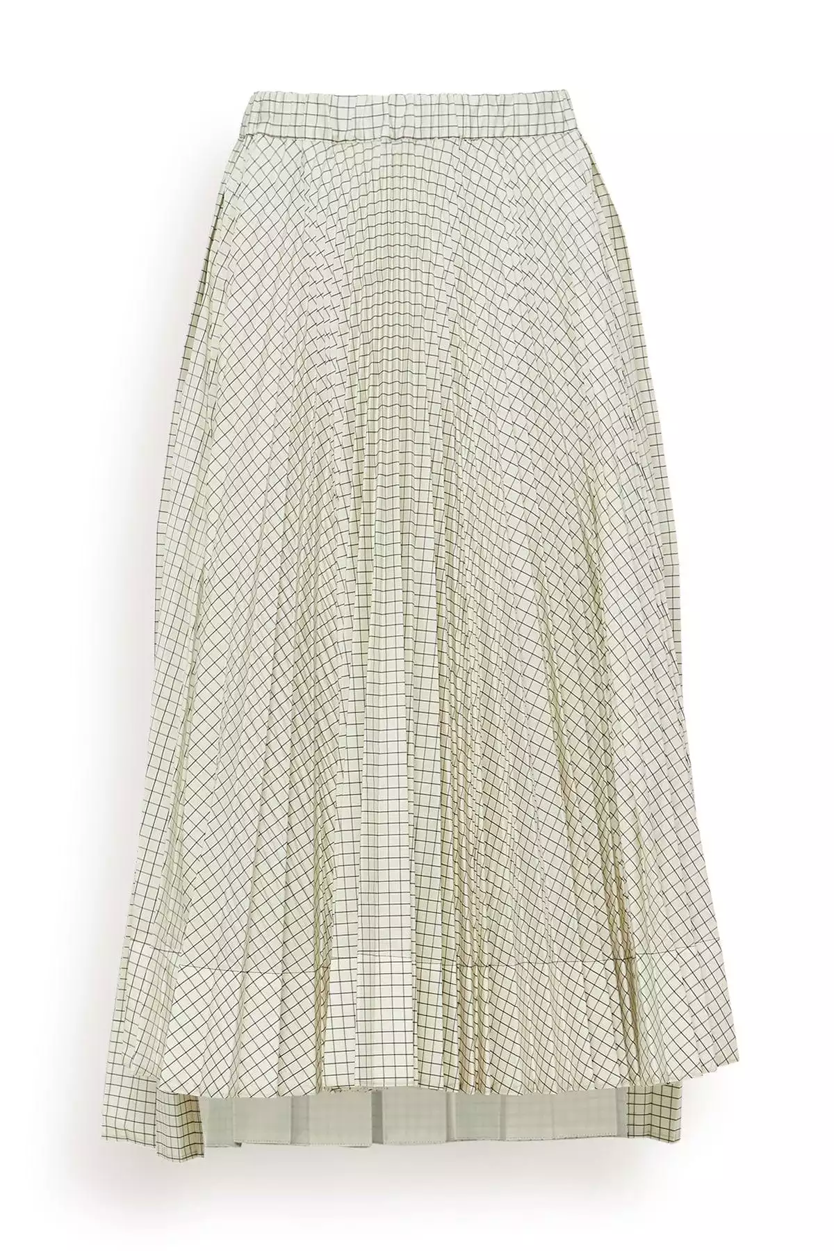 Pleated Skirt in Butter Base Black Check