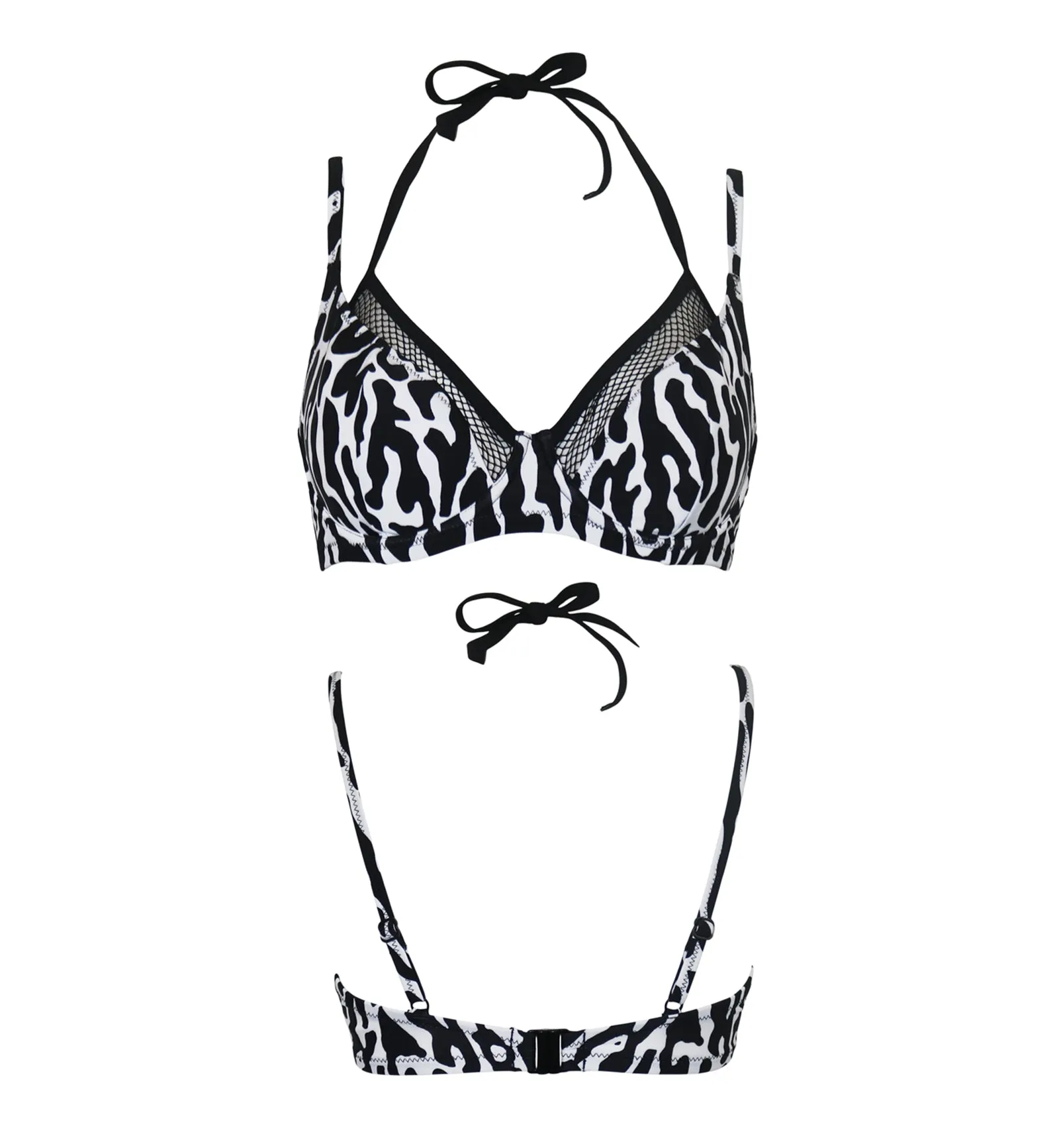 Pour Moi Glamazon Underwire Double Strap Swim Top (30015) - Black/White