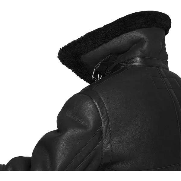 Shearling Black Leather Jacket | Mens Shearling Leather Jacket