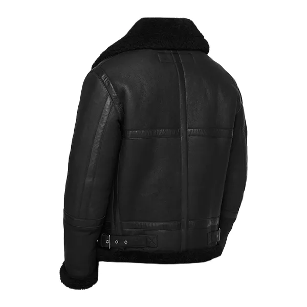 Shearling Black Leather Jacket | Mens Shearling Leather Jacket