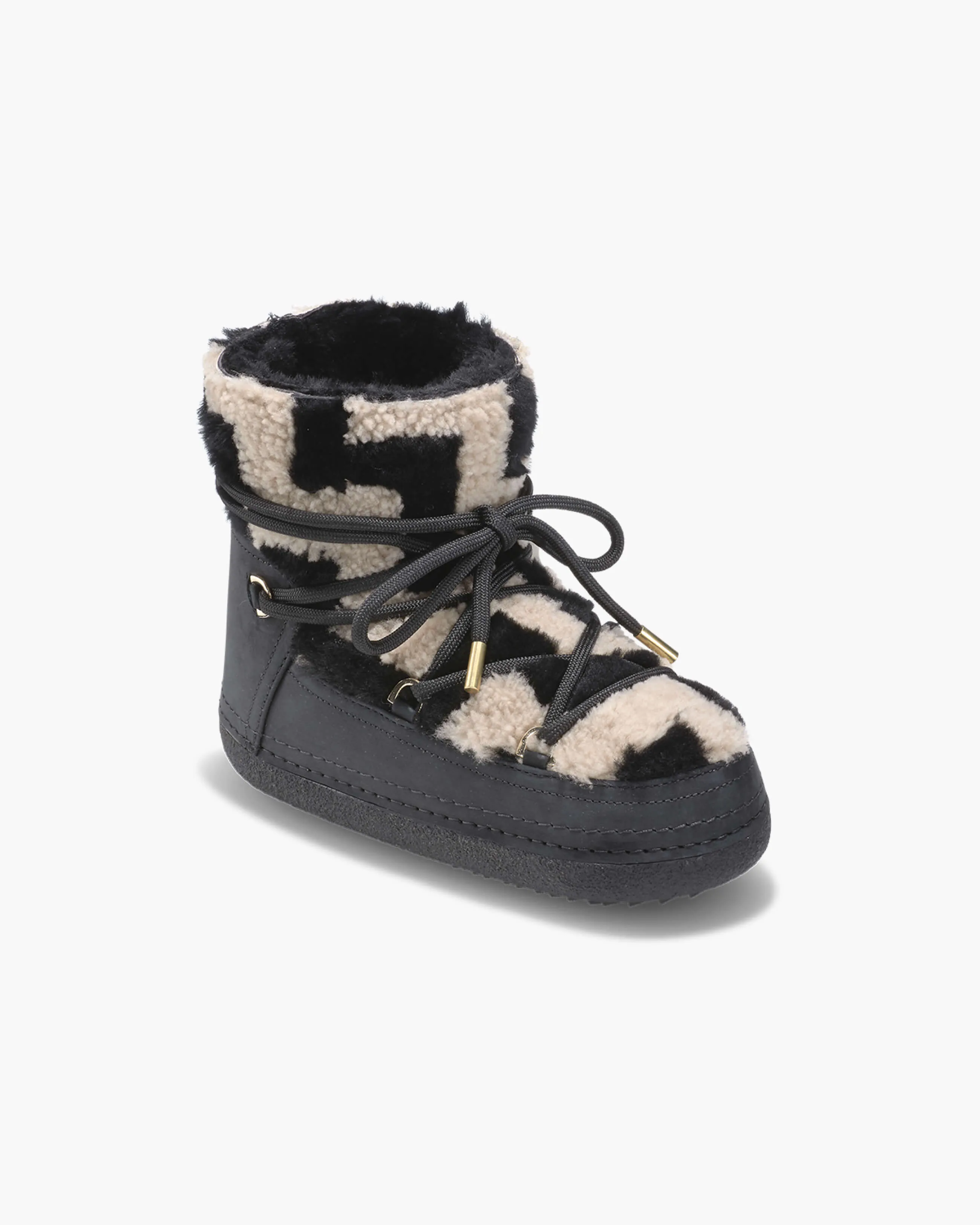  Shearling Zigzag Boot Black 