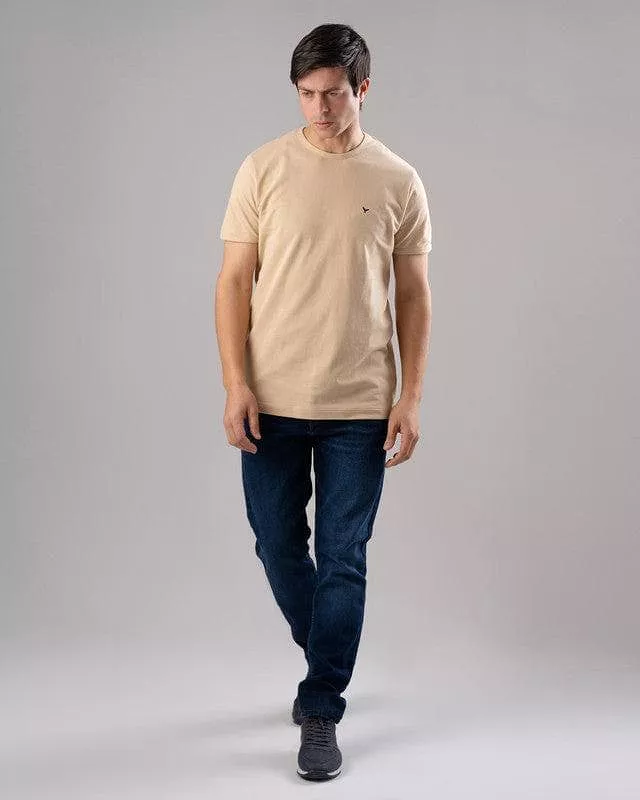 SHORT SLEEVE SLIM T-SHIRT - BEIGE