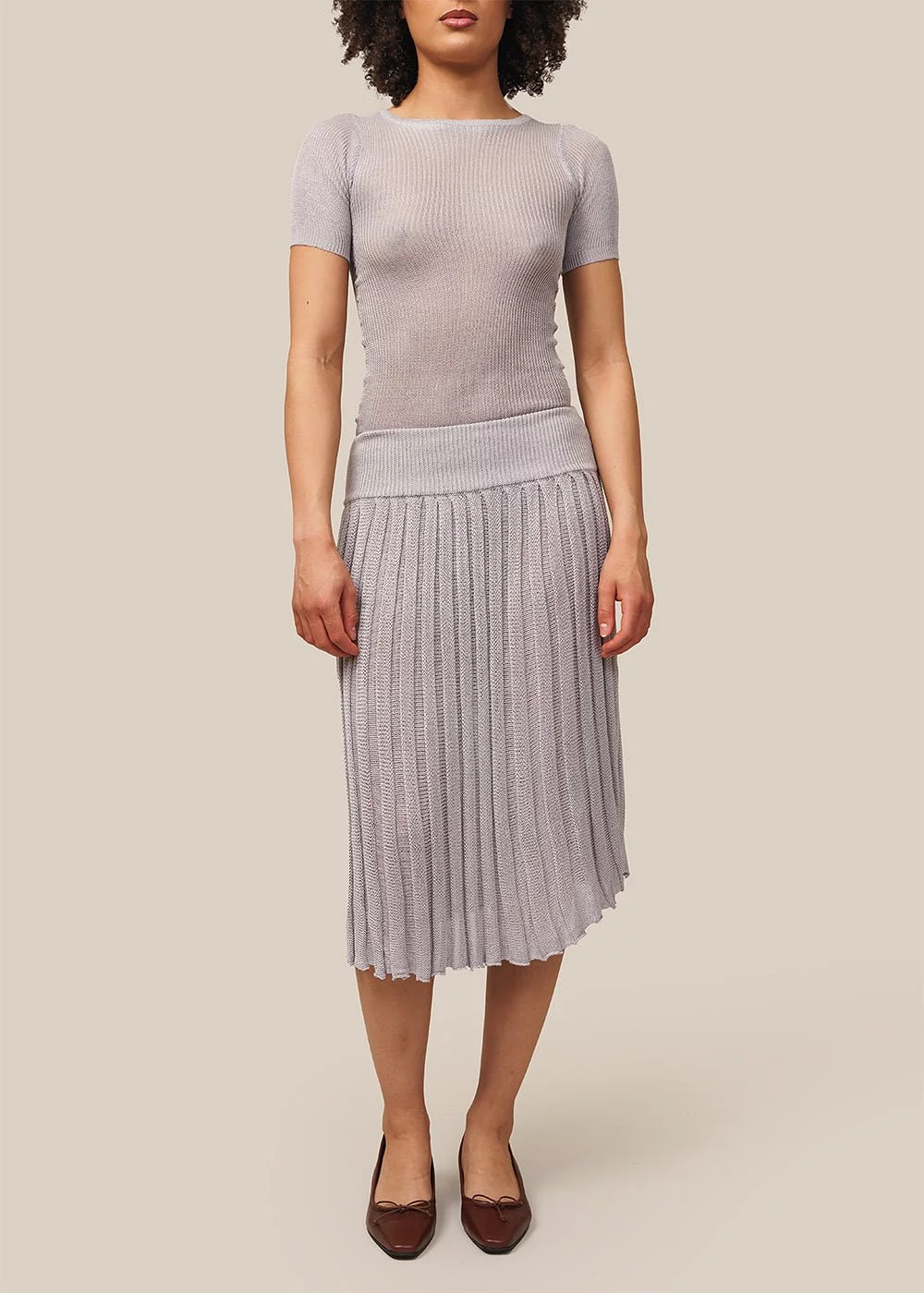 Silver Riona Knit Skirt