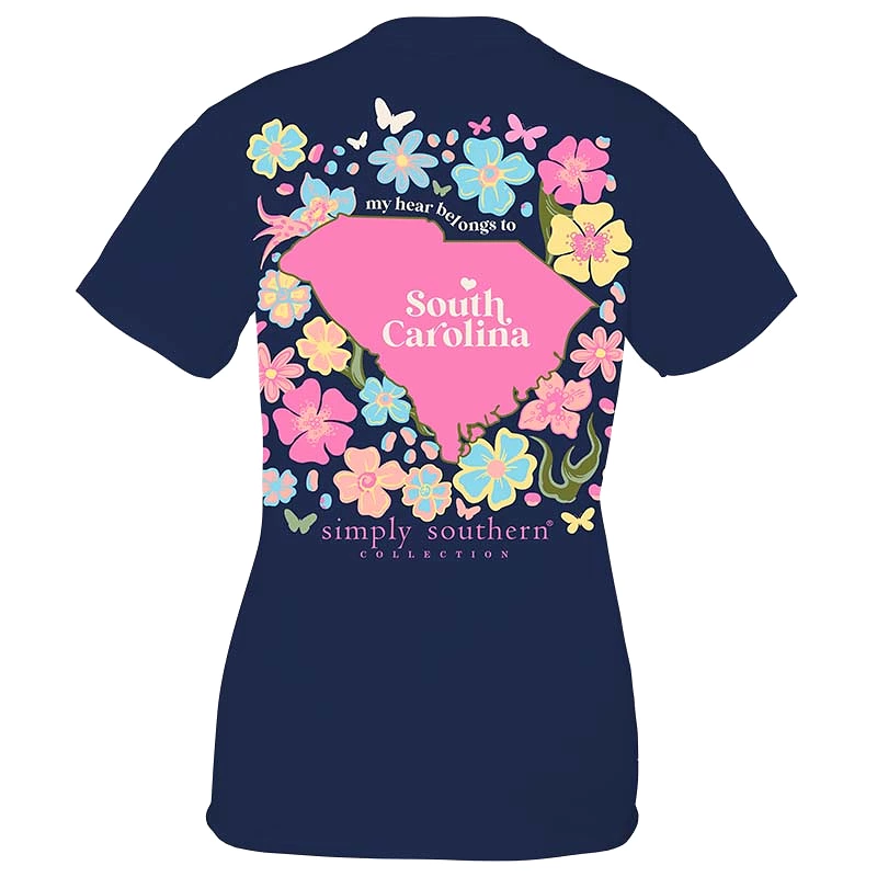 South Carolina Flowers Short Sleeve T-Shirt