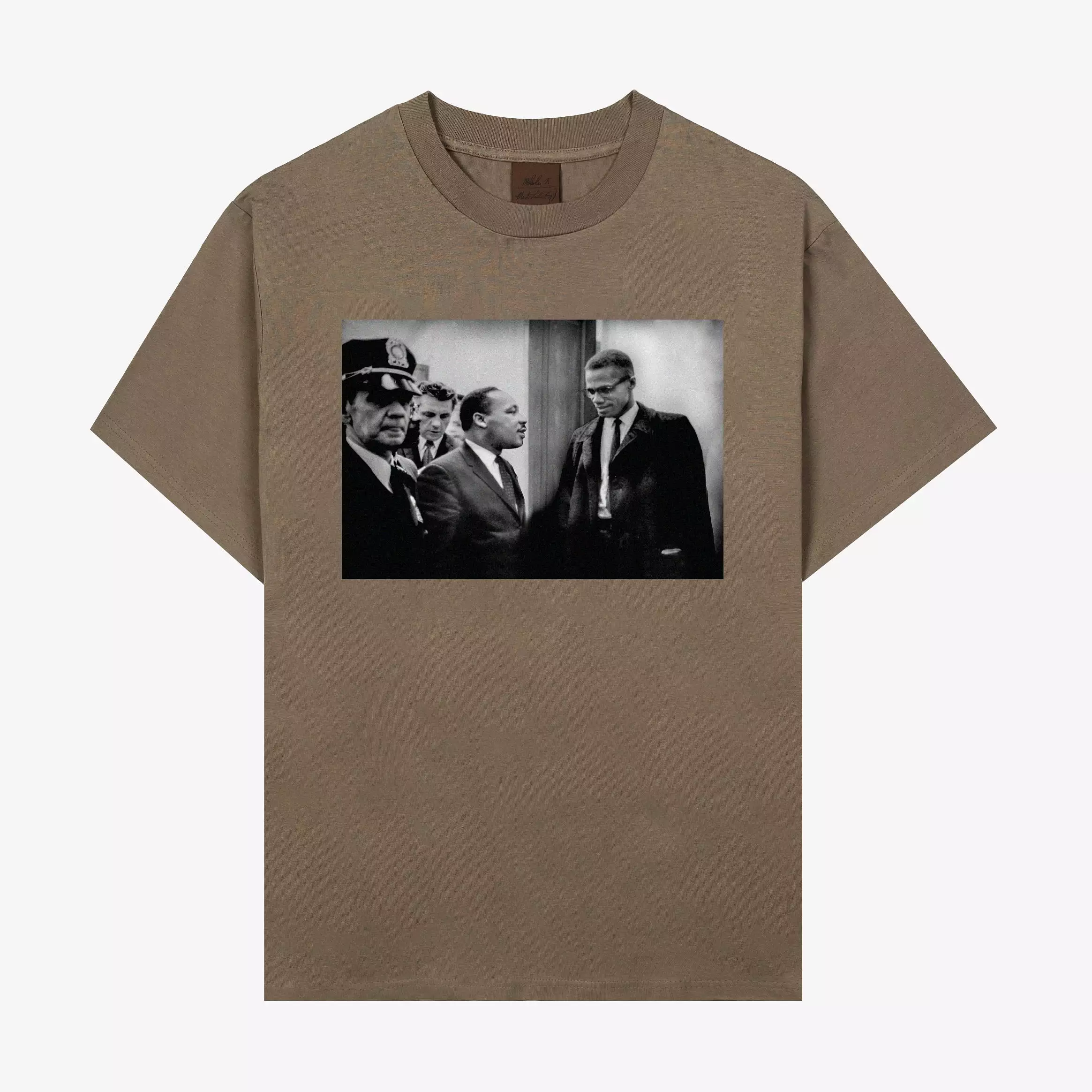 SP x Malcom X & MLK Icons Mens Short Sleeve Shirt (Brown/White)