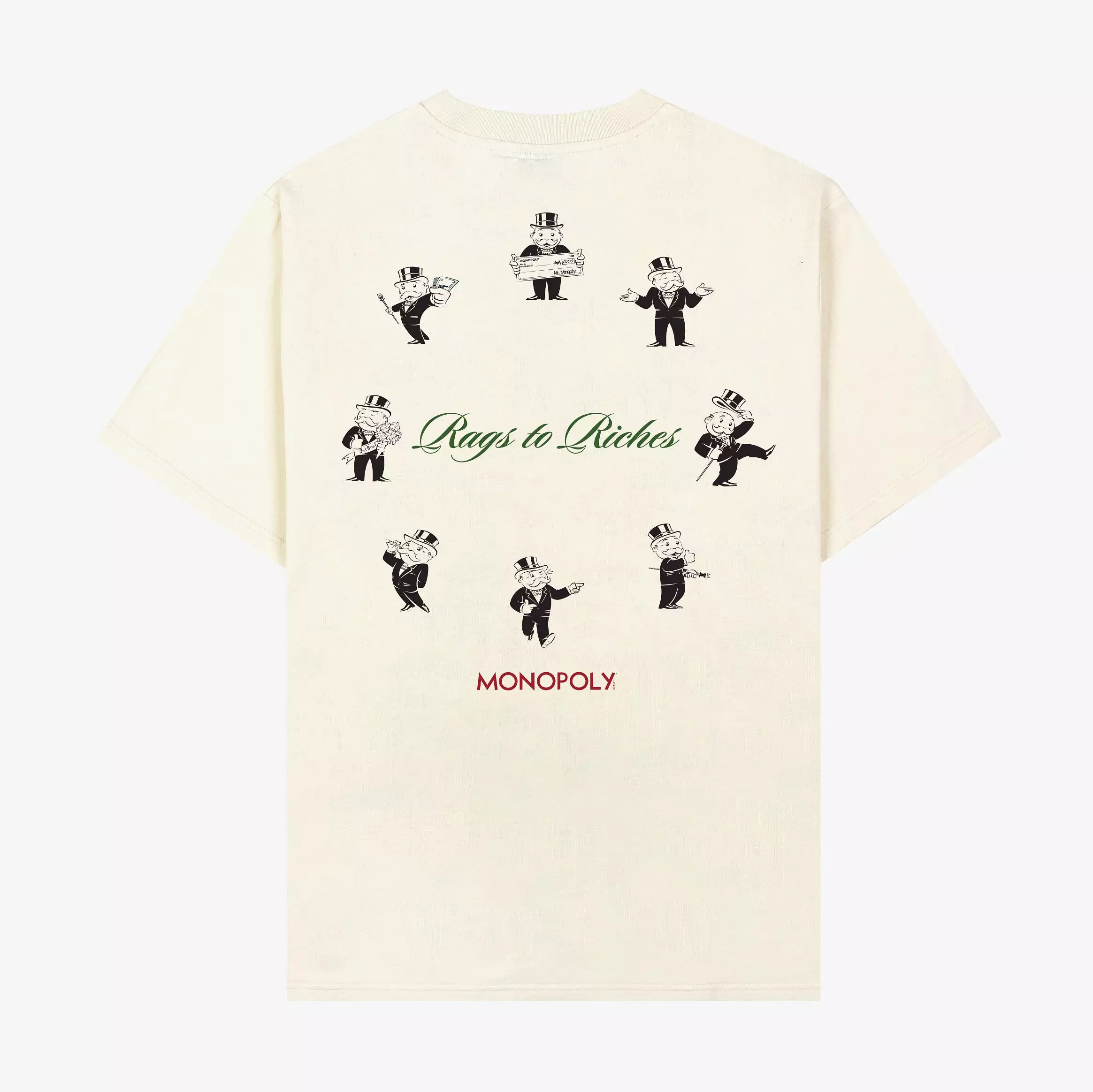 SP x Monopoly Mr.Monopoly Mens Short Sleeve Shirt (Beige/Green)