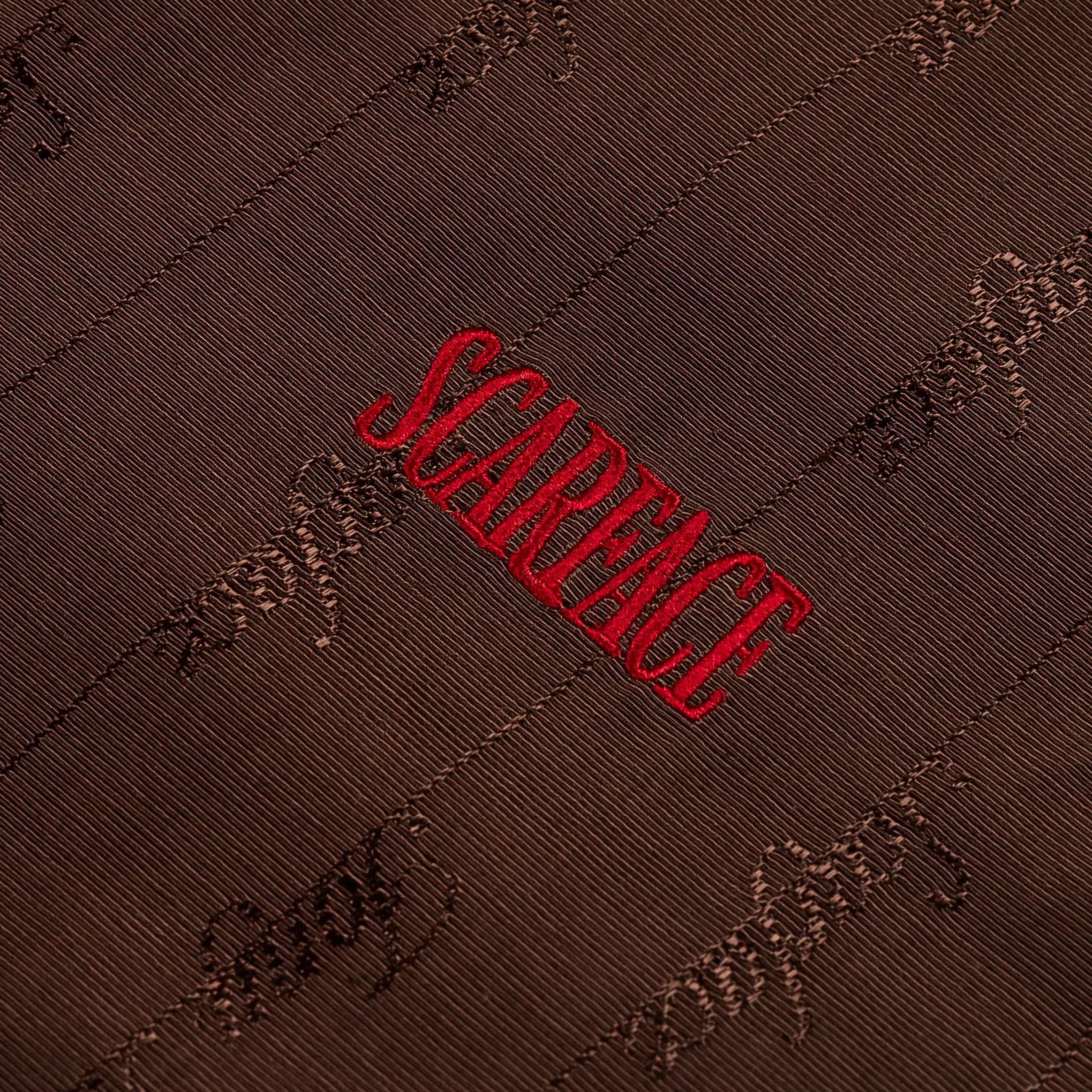 SP x Scarface Woven Logo Mens Short Sleeve Shirt (Brown)