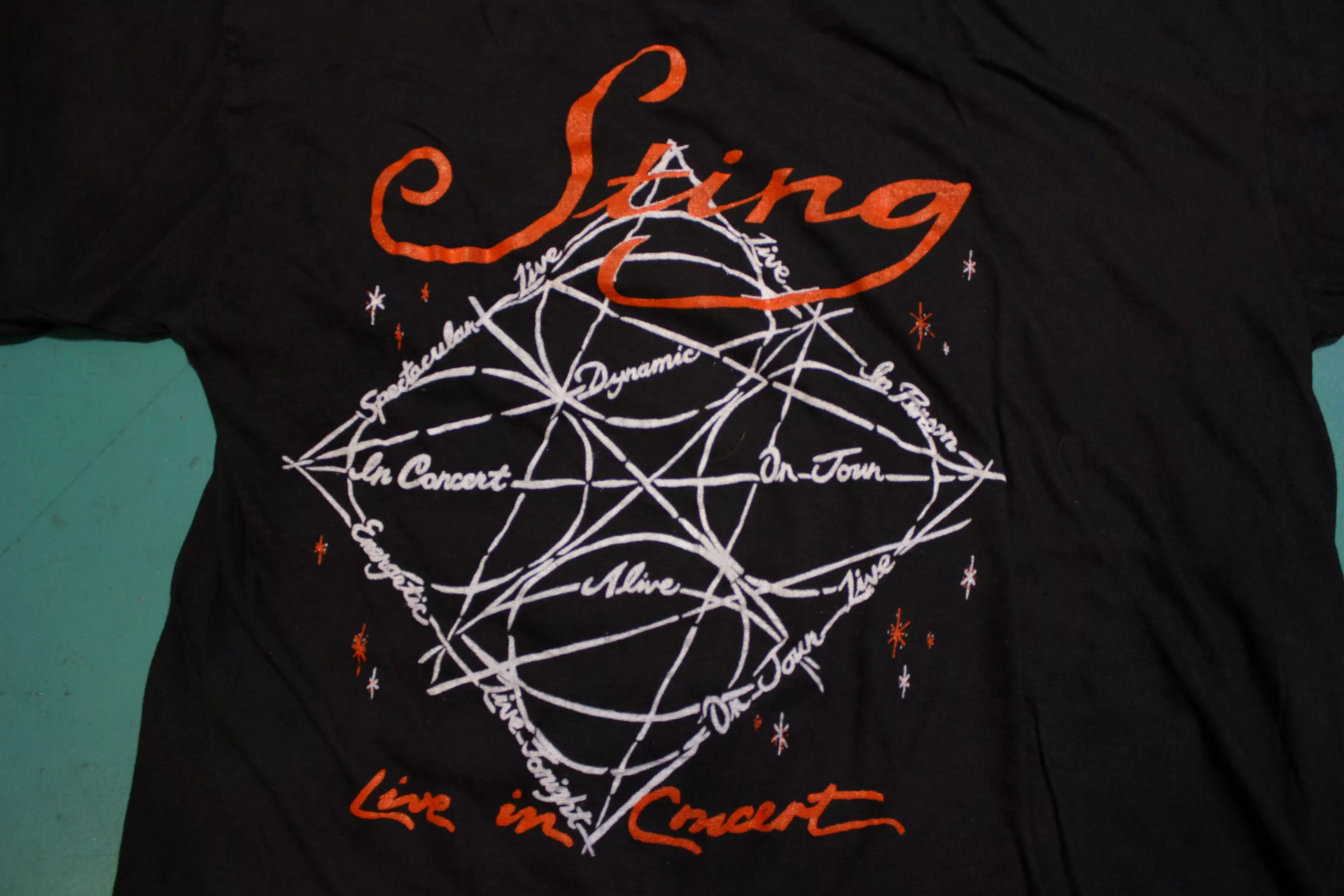 Sting Black Vintage Single Stitch 80's Crewneck Parking Lot T-shirt 1980's