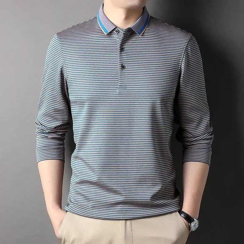 Striped Polo Shirt Long Sleeves