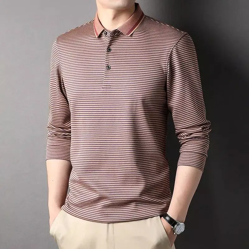 Striped Polo Shirt Long Sleeves