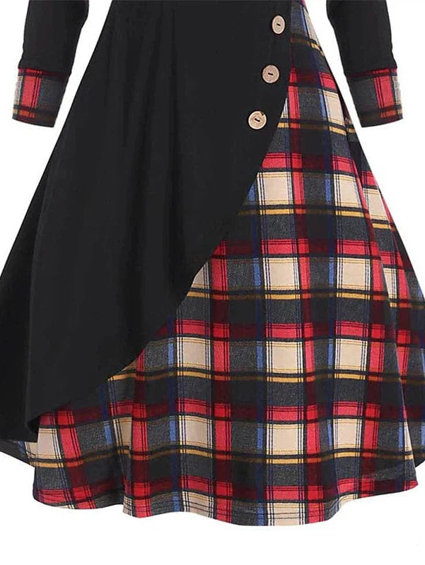 Tartan Hooded Midi Dress for Women