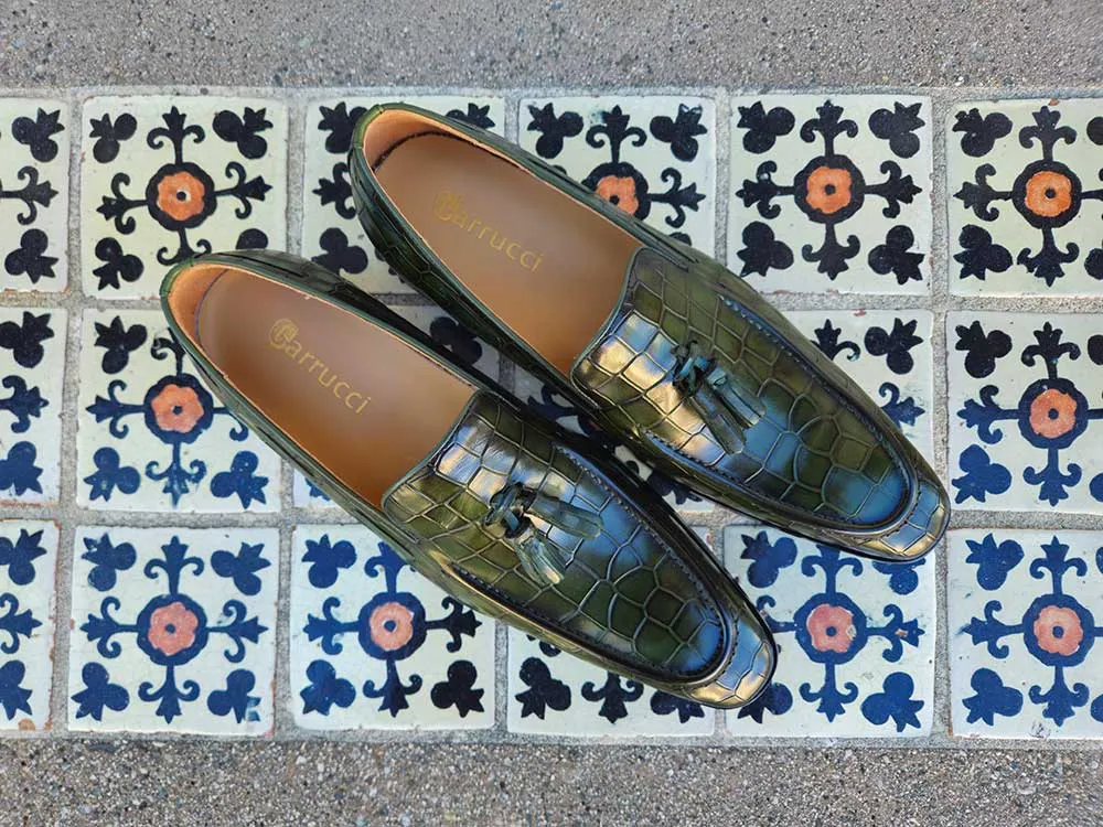 Tassel Loafer With Gator Print