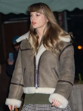 Taylor Swift NYC Shearling Leather Jacket - New American Jackets