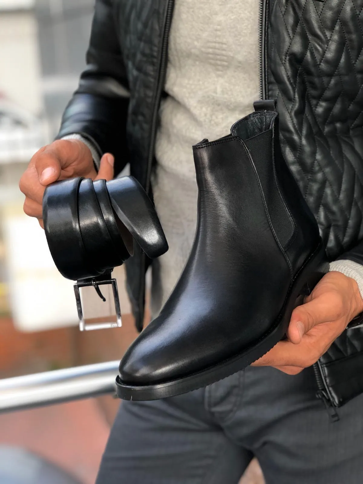 The Aqua Black Chelsea Boots