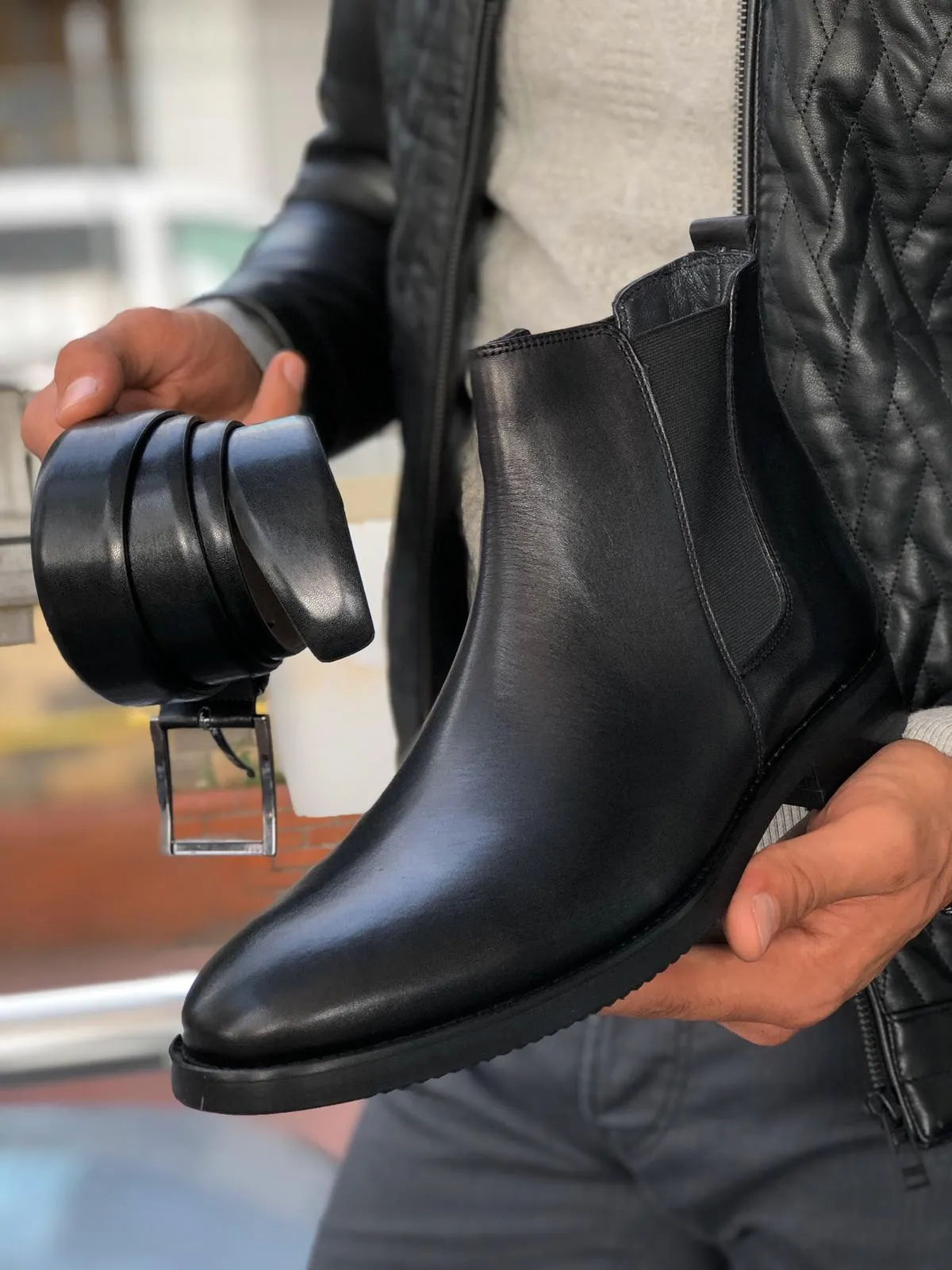 The Aqua Black Chelsea Boots