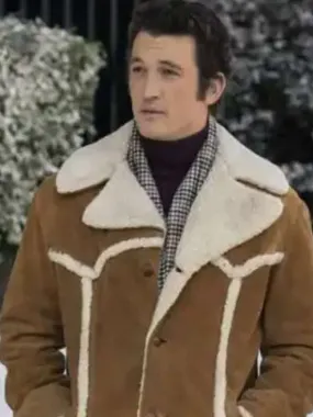 The Offer Miles Teller Brown Shearling Jacket New American Jackets -