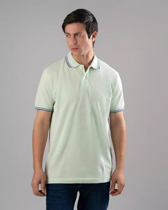 Tipped Collar Polo Shirt - MINT