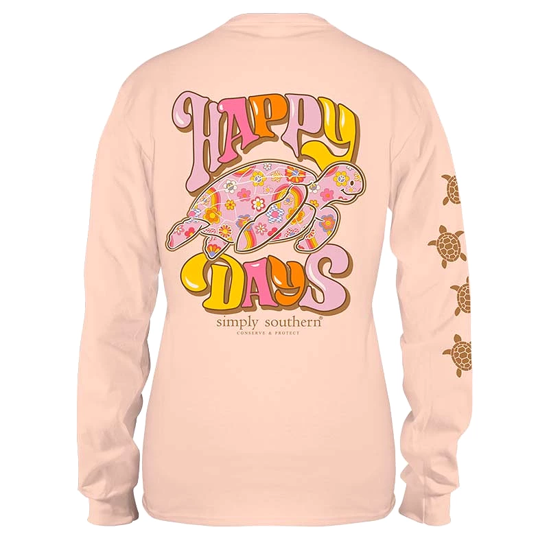 Turtle Tracking Happy Days Long Sleeve T-Shirt