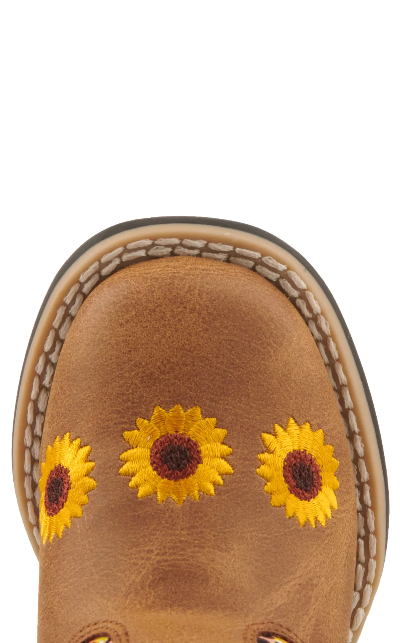 Twister Toddler Sunnie Tan and Cheetah Sunflowers Square Toe Cowboy Boots