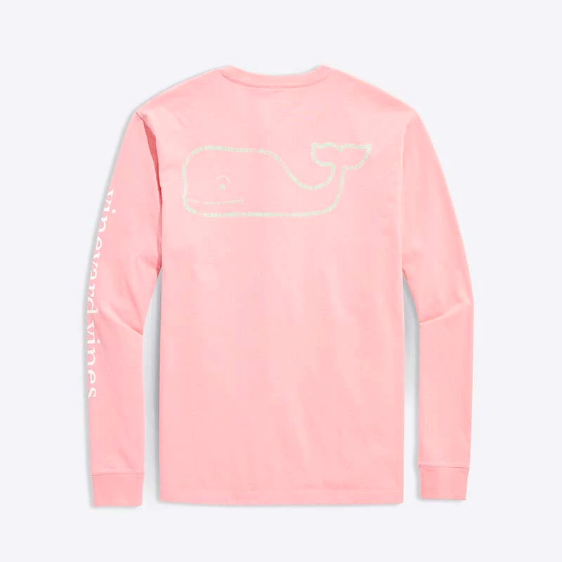 Two Tone Vintage Whale Pocket Long Sleeve T-Shirt