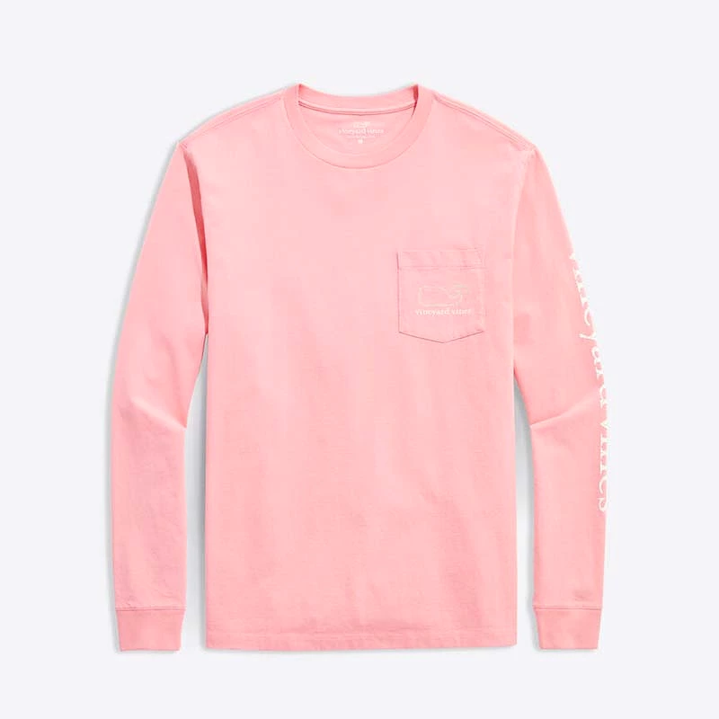 Two Tone Vintage Whale Pocket Long Sleeve T-Shirt